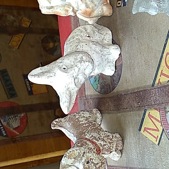 🐶  SCOTTY DOG Puppies Lot ChalkWare, Pottery, Vintage Miniatures Lot of 5 - Picture 3 of 16